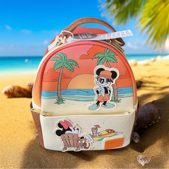 Disney Parks Mickey Minnie Summer At The Beach Loungefly Mini Backpack 2024 - Picture 2 of 6